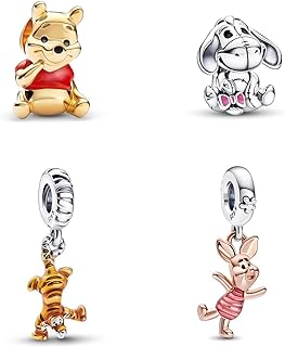 Disney Themed Zircon and Silver Charm Bracelet Featuring Sterling Silver Charms, Pandora Charms, and SpiderMan Charms for Women and Girls