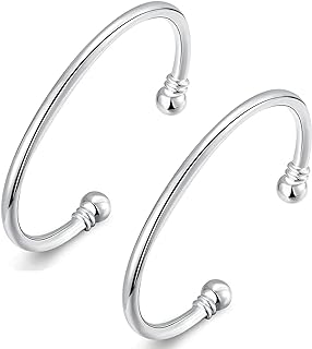 925 Silver Trendy Bracelet, Fashion Jewelry Simple Cuff Bangles for Women Mom Wife Valentine Mothers day Gift