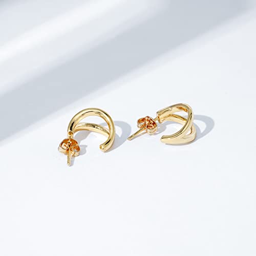 Amazon Essentials 14K Gold or Rhodium Plated Split Hoops