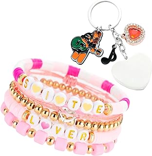 DAIKK Country Music Merch Charm Bracelet Keychain Jewelry Gift for Woman Girls, Friendship Bracelet Inspired TS Album Stuff Gifts Accessories for Music Lover