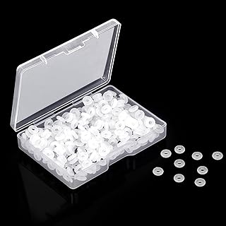 Salbsever 300 Pcs Rubber Bead Stoppers for DIY Bracelet Making, Transparent Charm Spacers with Storage Box