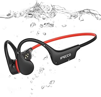 I LOVE E IFECCO Écouteurs de Natation à Conduction Osseuse avec Technologie Bluetooth 6.0 et 8 Go MP3, Étanches IP68 pour Sport Nautique et Course à Pied