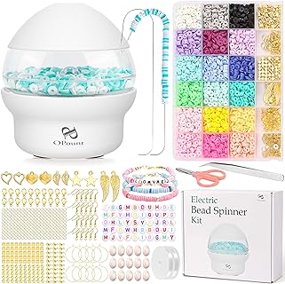 PP OPOUNT DIY Jewelry Maker's Electric Bead Spinner in Durable ABS and PC Material with 3960 PCS Clay Beads for Bracelets and Necklaces