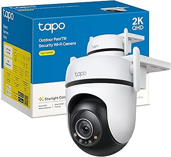 Cámara IP Tapo C520WS con Visión Nocturna en Color Starlight y Cobertura 360°, 2K QHD y Detección IA. Resistente al clima IP66. Ideal para Vigilancia Interior y Exterior