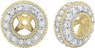 Dazzlingrock Collection 1.05 Carat (ctw) 10K Gold Round Cubic Zirconia Removable Jackets For Stud Earrings 1 CT