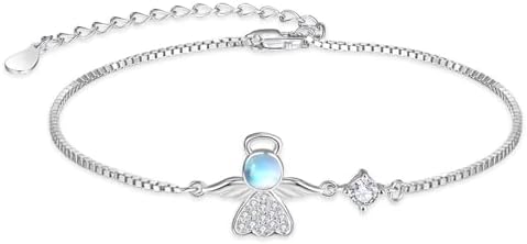 925 Sterling Silver Angel Wing Cuff Bracelet with Lobster Claw Clasp and Box Chain Design for Women and Girls - Guardian Angel Jewelry Birthday Gift