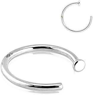 Forbidden Body Jewelry 14K Gold Nose Ring, Solid 8mm Hoop, Non-Irritating Skin Safe Real Gold, Women and Men