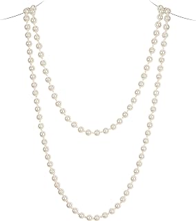 Elegant 1920s Gatsby Style Imitation Pearl Necklace for Women in Classic Design