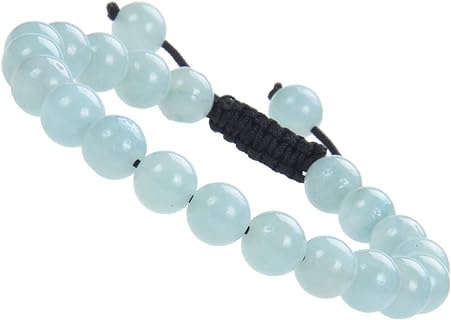 Unisex Brighton Bracelet Beads with Natural Jasper Gemstone, Adjustable Cord, Braided and Bead Chains Design