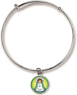 Cathedral Art (Abbey & CA Gift Teal Virgencita Charm Bracelet, One Size, Multicolor