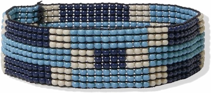 INK + ALLOY Women's Bohemian Style Bead Chain Bracelet, Handmade in India with Glass Beads, Perfectly Sized at 6.75 inches - No Clasp Design for a Modern Boho Look