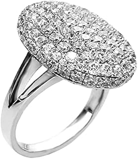 Twilight Engagement Ring with Cubic Zirconia for Women - Bella's Film-Inspired, Adjustable Size, White Gold-Plated Wedding Ring Design