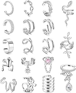 ORAZIO 18Pcs Ear Cuff Earrings for Women Non Piercing Adjustable Gold Ear Cuffs 14K Gold Plated Ear Cuff for Non Pierced Ears Cartilage Clip on Wrap Earring Fake Earrings Set Lightweight
