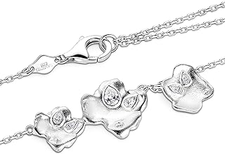 Lettuce Series 0.4 Ct Lab Grown Floating Diamond Pendant Necklace with Lobster Claw Clasp in 925 Sterling Silver 18K Gold Plated for Women