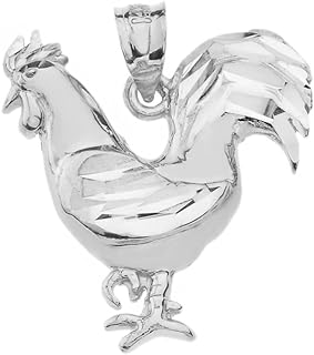 Animal Kingdom Fine 925 Sterling Silver Lucky Rooster Charm Pendant