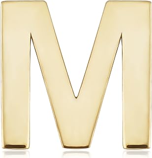 '14K Yellow Gold Alphabet Initial Single Stud Earring with Push Back for Women, Minimalist Design'