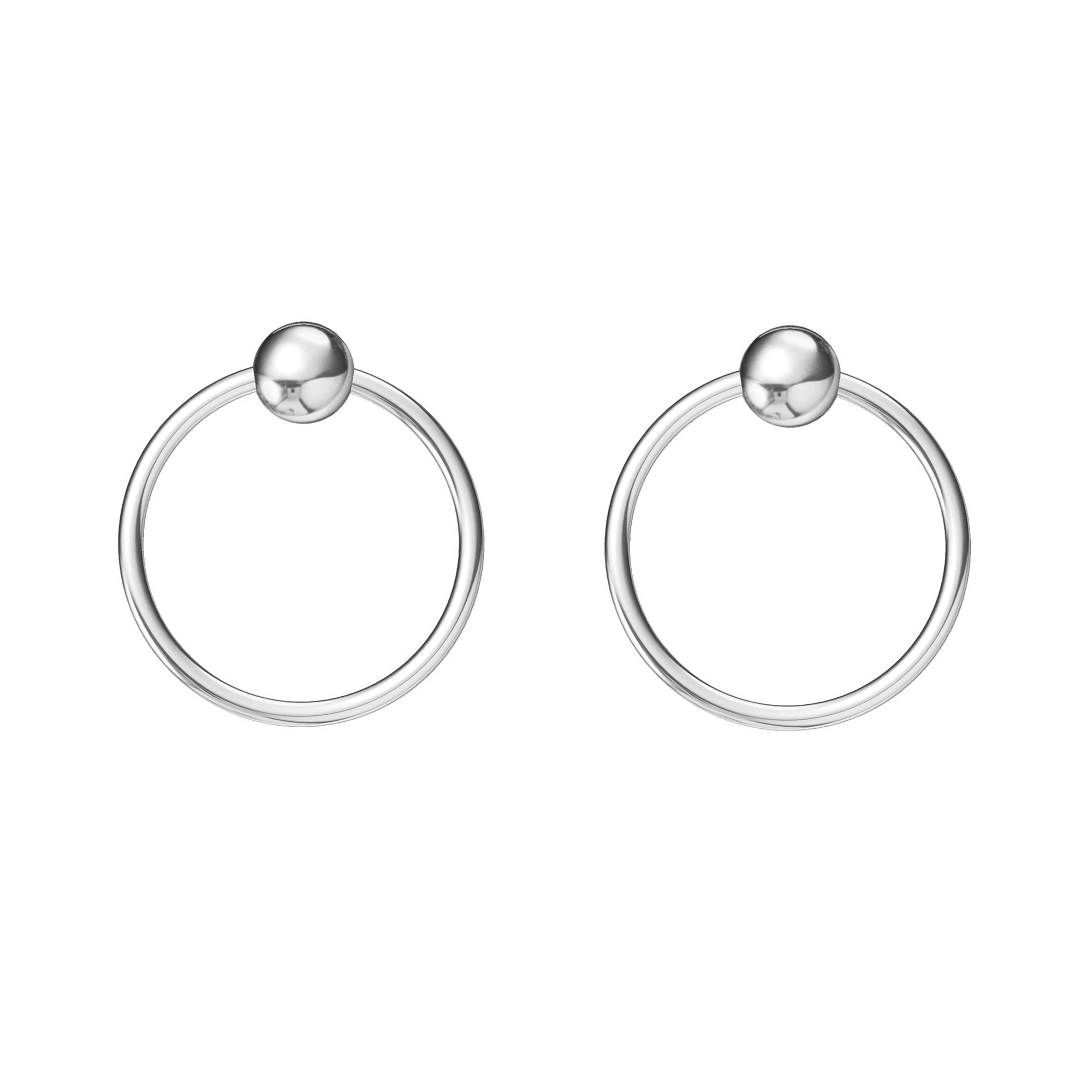 Sterling Silver Clasp Nose Piercing Hoop for Men, Women, and Girls - Hypoallergenic Nickel-Free 10mm Hoop Earrings