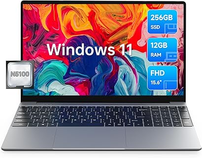 ALLDOCUBE GTBook 15 Laptop mit 15.6 Zoll FHD IPS Display, Intel Celeron N5100, 12GB RAM, 256GB SSD und Windows 11, ideal für Schule und Geschäftstätigkeiten