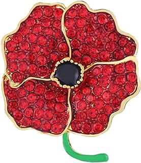 Alloy Steel Poppy Brooch with Pin Clasp, Ideal for Men and Women, Symbolic Red Poppy Design