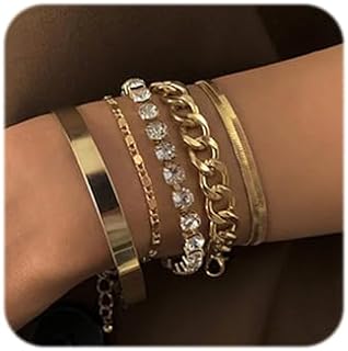 Spring Ring Clasp Snake Chain Stainless Steel Bangle Bracelet Set for Men and Women, Trendy Minimalist Design Jewelry