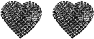 Rhinestone Heart Love Big Stud Earrings for Women Dainty 925 Sterling Silver Post Big Crystal Hearted Studs Pin Hypoallergenic Minimalist Fashion Party Wedding Birthday Valentine's Day Gifts Her Mom Wife Bff