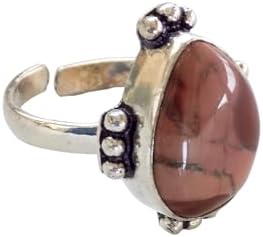 Mookaite Jasper Cabochon Ring, 925 Silver Ring, Handmade Gemstone Ring, Size 9 USA (Adjustable)