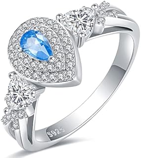 Sterling Silver Teardrop Keepsake Wedding Ring with Cubic Zirconia for Women - Remember Loved Ones with This Memorial Uri Jewelry, Size 7