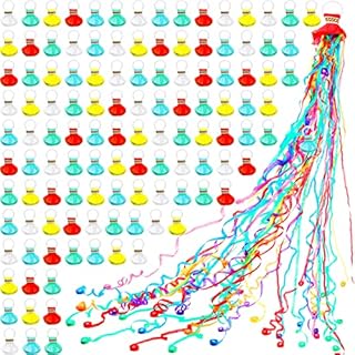 Clasp Ring Pop Streamers in Paper Chain or Handheld Design for Engagement/Graduation Parties - 50 Pcs Multicolor No-Mess Confetti Crackers by Sosation