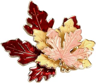 BinaryABC Thanksgiving Brooch Pin,Autumn Fall Leaves Brooch Pin,Maple Leaf Lapel Pin, Thanksgiving Jewelry Accessory Gifts Decoration
