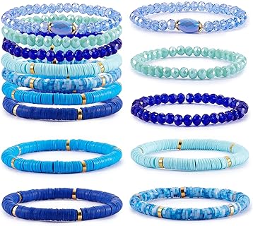 Handmade Polymer Clay Bead Bracelets with Lobster Claw Clasp on Box Chain for Women, Boho Stackable Design by Oranaland