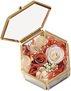Hexagonal Glass & Metal Jewelry Box for Rings - Keepsake Wedding Essential by BEAUTY ONE HOME