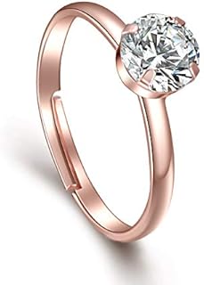 40 Pack Rose Gold Diamond Engagement Rings for Bridal Shower Party Game Wedding Table Decorations