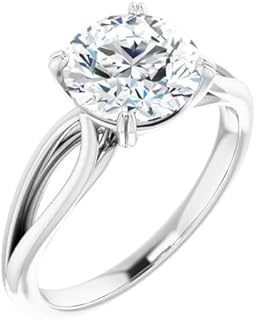 IGI Certified 2 Carat Round Lab Grown Diamond Solitaire Engagement Ring 14K Rose Gold, Split Shank Design for Women, Hypoallergenic & Nickel-Free