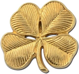 Four Leaf Clover Shamrock Lapel Pin Brooch Jewelry - Great for Saint Patricks Day or as a Lucky Gold Four Leaf Clover Hat Pin by StockPins