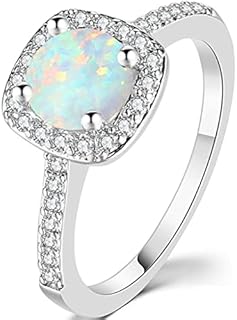Jude Jewelers Platinum Plated Created Fire Opal Wedding Engagement Solitaire Proposal Ring