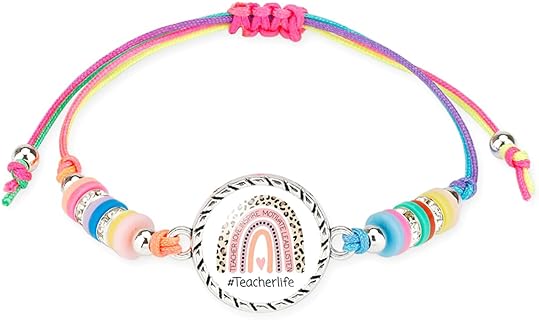 Teachers Day Bracelet for Women,Colorful Teachers Day Bracelet Bohemian Pencil Apple Heart Bracelet Back to School Polymer Clay Bracelet Gifts for Teacher and Student