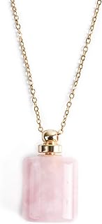 YGLINE Natural Healing Stone Essential Oil Diffuser Perfume Bottle Pendant Necklace Jewelry