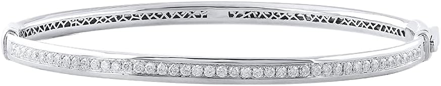 FINEROCK 3/4 Carat Diamond Bangle Bracelet in 10K Gold