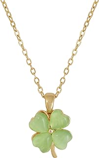 Sacina Four Leaf Clover Pendant Necklace, Jade Necklacle, Jade Necklace for Women, Healing Crystal Necklace,Green Necklace, Beach Summer Necklace, Christmas Jewelry Gift