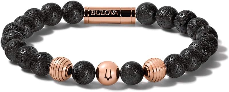 Men's Stainless Steel Latin GRAMMY Strand Bracelet with Magnetic Cylinder Clasp & Bead Chain Design - No Stone