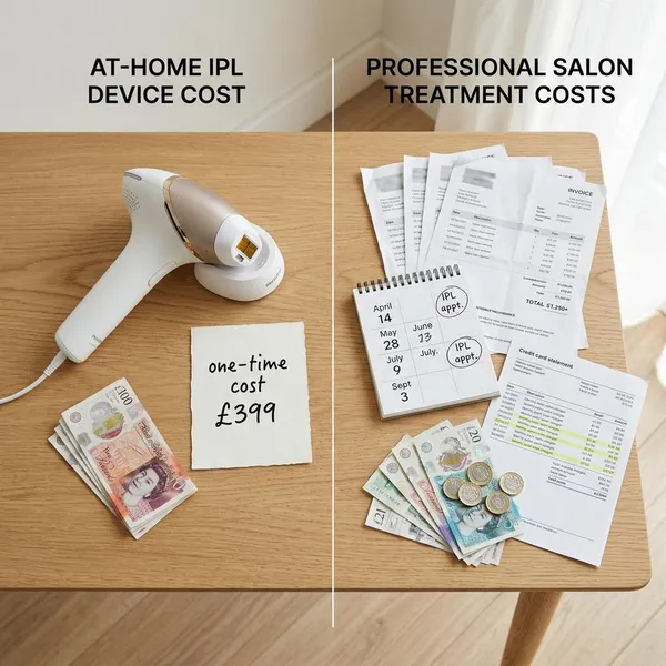 compare at-home ipl hair removal device vs professional salon costs