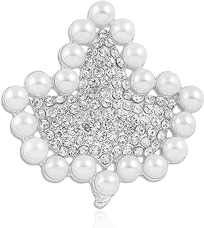 TONGXIN Alpha Kappa A Brooch Pin Sorority Paraphernalia Gift Rhinestone Brooch Sparkling Faux Pearl Brooch Pin(WHITE)