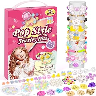 PP OPOUNT Kids Jewelry-Making Kit: 2248-Piece Bead Bracelet & Necklace Repair Set with Instructions & 24 Colors - Ideal Gift for Kids Aged 8+