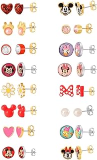 Disney Mickey and Minnie Mouse Fashion Stud Earring 16-Pairs Set