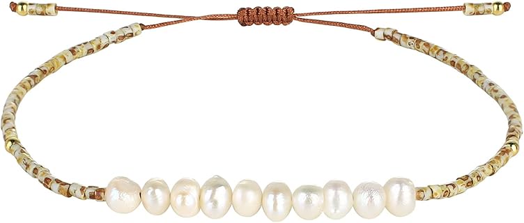 KELITCH Bracelet en Perle de Rocaille Naturelle et Miyuki, 6-10 Pouces, Style Unique et Mode, Pour Femmes et Amies. Idéal pour Tenues Quotidiennes ou Événements Spéciaux