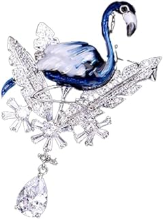 Pin Clasp Moissanite Flamingo Brooch in 14K Yellow Gold, Handcrafted Animal Design, Luxurious Gift for Her