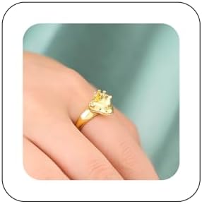 Product Title: "Gold Bohemian Frog Ring - Adjustable Zinc Alloy Knuckle Ring for Women and Girls with No Gemstone Design"