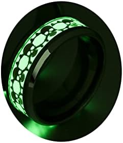 Glow Rings Stainless Steel Skull Rings For Women Boys，Skull Venus Orb Ring Glow In The Dark Trendy Cute Rings For Men Dainty