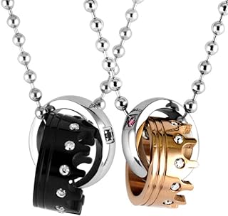 His and Hers Couples Pendant Necklace Bracelet for Christmas Engagement Wedding Valentine Anniversary Love Promise Relationship Bracelet Necklace Set