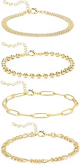 Gold Bracelet Stack Gold Charm Bracelet Bangle Bracelets Gold Beaded Tennis Bracelets Gold Jewelry For Women Cute Bracelets Pack Gold Plated Bracelet Gold Accessories Jewelry Braclets Chain Bracelet